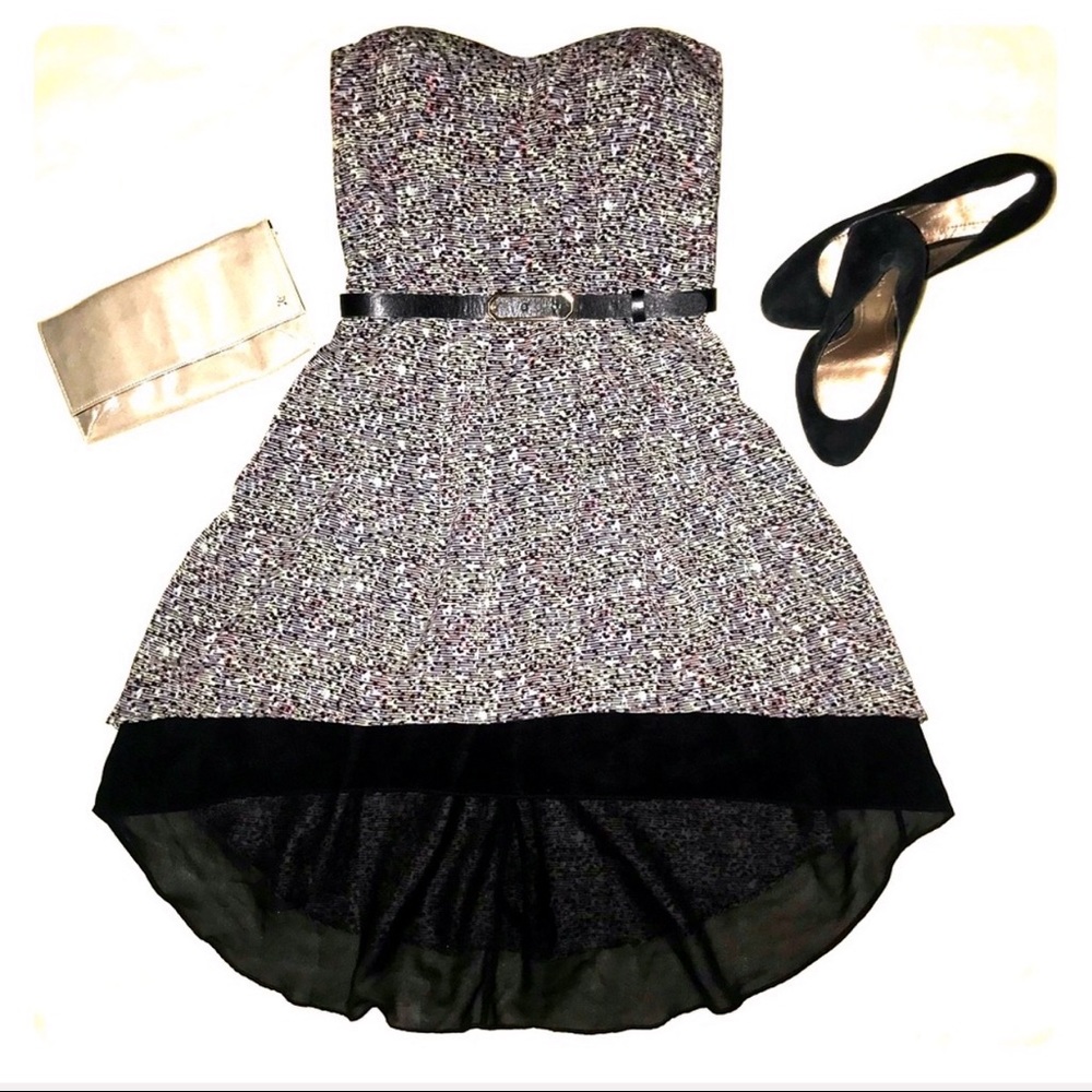 BCBGeneration Strapless Black Hi-low Dress